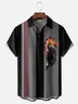 Moisture Wicking Striped Toucan Chest Pocket Bowling Shirt