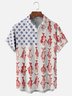 Moisture Wicking American Flag Fish Chest Pocket Hawaiian Shirt