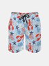 Men's Swim Trunks Hawaiian Marine Life Lobster Starfish Beach Shorts with Pockets