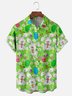 Moisture-wicking Easter Bunny Rabbit Eggs Chest Pocket Casual Shirt
