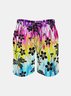 Men's Swim Trunks Hawaiian Tropical Floral Beach Shorts with Pockets