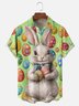 Moisture-wicking Easter Bunny Rabbit Eggs Chest Pocket Casual Shirt