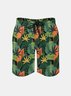 Men's Swim Trunks Hawaiian Tropical Palm Tree Weed Beach Shorts with Pockets