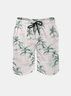 Men's Swim Trunks Hawaiian Tropical Palm Tree Beach Shorts with Pockets