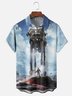 Moisture-wicking Alien Technology Art Star Chest Pocket Casual Shirt