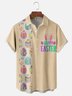 Moisture-wicking Happy Easter Bunny Egg Art Chest Pocket Bowling Shirt