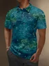 Moisture Wicking Artistic Abstract Wave Pattern Bubbles Golf Polo