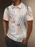 Moisture Wicking Artistic Geometric Palm Leaves Golf Polo