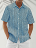 Moisture Wicking Stripes Textured Chest Pocket Casual Shirts