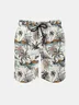 Men's Swim Trunks Hawaiian Tropical Palm Tree Beach Shorts with Pockets
