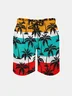 Men's Swim Trunks Hawaiian Tropical Palm Tree Beach Shorts with Pockets