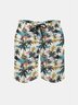 Men's Swim Trunks Hawaiian Tropical Palm Tree Beach Shorts with Pockets