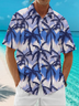 Moisture Wicking Gradient Coconut Tree Chest Pocket Casual Shirt