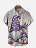 Moisture-wicking Easter Gnome Bunny Egg Chest Pocket Casual Shirt