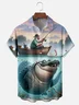 Moisture-wicking Fishing Alligator Funny Chest Pocket Casual Shirt