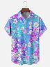 Moisture-wicking Cherry Blossom Gradient Chest Pocket Casual Shirt