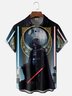 Moisture-wicking Star Technology Universe Planet Chest Pocket Casual Shirt