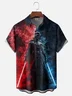 Moisture-wicking Star Technology Universe Planet Chest Pocket Casual Shirt