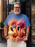 Flamingo Hawaiian T-shirt
