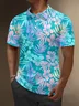 Moisture Wicking Hawaiian Flowers Coconut Tree Gradient Color Golf Polo