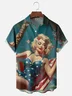 Moisture Wicking Beach American Vintage Beauty Chest Pocket Hawaiian Shirt