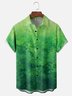 Moisture Wicking Gradient Green Chest Pocket Hawaiian Shirt