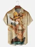 Moisture Wicking Vintage Denim Girl Chest Pocket Hawaiian Shirt