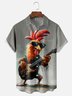 Moisture Wicking Music Punk Rock Chicken Chest Pocket Hawaiian Shirt