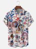 Moisture Wicking USA Independence Day Chest Pocket Hawaiian Shirt