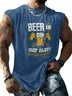 Mens Crewneck Tank Tops Beer Sharp Object Beach Sleeveless Shirt