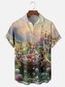 Moisture-wicking Easter Bunny Rabbit Eggs Chest Pocket Casual Shirt