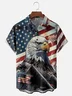 Moisture-wicking American Flag Eagle Chest Pocket Casual Shirt