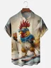 Moisture-wicking Kung Fu Ski Beer Chicken Chest Pocket Casual Shirt