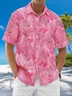 Moisture Wicking Floral Flamingo Chest Pocket Hawaiian Shirt
