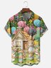 Moisture-wicking Easter Bunny Rabbit Eggs Chest Pocket Casual Shirt