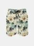 Men's Swim Trunks Hawaiian Tropical Palm Tree Beach Shorts with Pockets