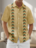 Moisture Wicking Geometric Stripes Chest Pocket Guayabera Shirt