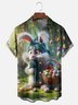 Moisture-wicking Easter Egg Bunny Funny Chest Pocket Casual Shirt