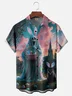 Moisture-wicking Easter Egg Cat Ghost Horror Chest Pocket Casual Shirt