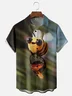 Moisture-wicking Hardworking Bee Fun Chest Pocket Hawaiian Shirt