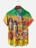 Moisture-wicking Rock Art Chili Abstract Red Illustration Chest Pocket Casual Shirt