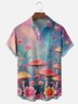 Moisture-wicking Fantasy Mushroom Art Young Avant-garde Chest Pocket Hawaiian Shirt