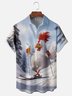 Moisture-wicking Fast Skiing Chicken Beer Chest Pocket Hawaiian Shirt