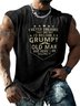 Mens Crewneck Tank Tops Grumpy Old Man Beach Sleeveless Shirt