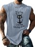 Mens Crewneck Tank Tops Im Fine Everythings Fine Eexploding Cat Beach Sleeveless Shirt
