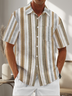 Moisture Wicking Striped Chest Pocket Hawaiian Shirt