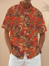 Moisture Wicking Floral Dragon Chest Pocket Hawaiian Shirt