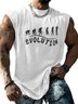 Mens Crewneck Tank Tops Evolution Beach Sleeveless Shirt