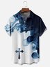 Tall Size Moisture-wicking Gradient Color Easter Cross Jesus Chest Pocket Casual Shirt