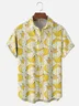 Moisture-wicking Banana Fruit Stripes Chest Pocket Hawaiian Shirt